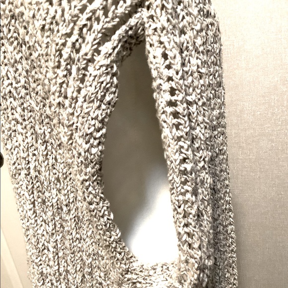 Lane Bryant Open Knit Sweater Cardigan - Women | Color: Grey | Size: 14/16 - Picture 4 of 8